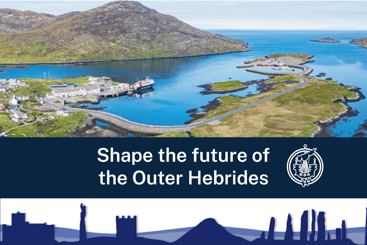 Image of Lochboisdale pier and harbour, used to promote a consultation on Outer Hebrides local development plan