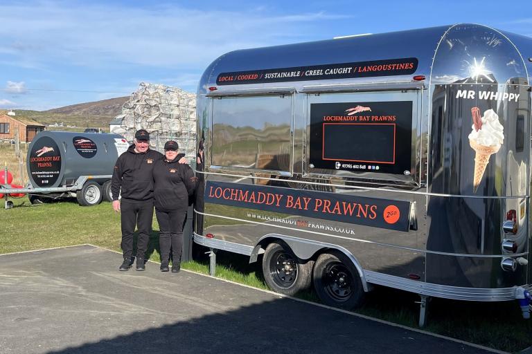 Photograph of DA & Tina Nicholson, Lochmaddy Prawns.